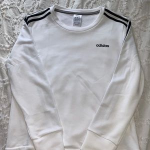 White Adidas Crewneck Sweatshirt